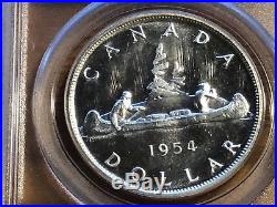 1954 Canada Silver Dollar Graded Coin Pcgs Pl66 Proof Like Monster Heavy Cameo