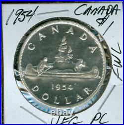 1954 Canada Silver Dollar Ultra Finest Grade Prooflike Pl