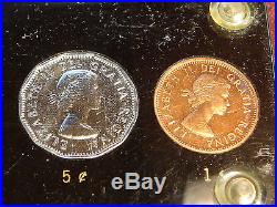 1954 Canada Uncirculated Proof Like PL Set Mint Set Silver Dollar 50c 25 10 5 1c