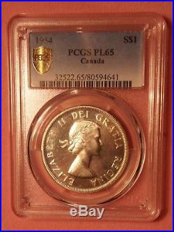 1954 Canadian Silver Dollar PCGS Mint State 65 Proof-Like