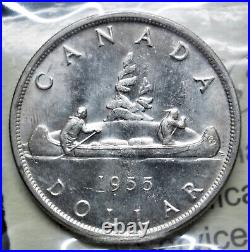 1955 ARN DB Canada Silver Dollar ICCS graded MS-64