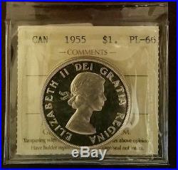 1955 Canada Silver Dollar Iccs Certified Pl-66 Cert XIV 168 Trends $375