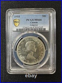 1955 Canada $1 Silver Dollar Arnprior w Die Break PCGS MS64