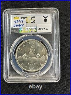 1955 Canada $1 Silver Dollar Arnprior w Die Break PCGS MS64