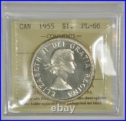1955 Canada $1 Silver Dollar ICCS PL-66