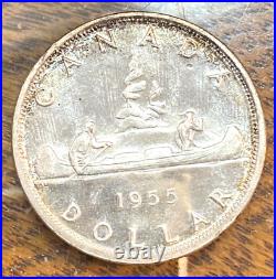 1955 Canada Dollar Nice Original Gem PL Super Tone KM-54 Mintage 268,105 CHRC