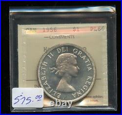 1956 Canada Silver Dollar ICCS Certified Proof-Like PL66 Heavy Cameo F523