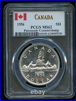 1956 Canada Silver Dollar JOP Patenaude Counterstamp PCGS MS62