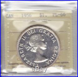 1956 ICCS PL66 $1 CAMEO Canada one dollar silver Mintage just 6,500