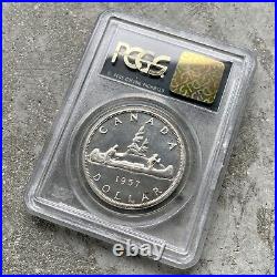 1957 Canada 1 Dollar Silver Coin One Dollar Proof Like PCGS PL 66