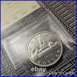 1957 Canada $1 Silver Dollar Coin ICCS PL 65 #coinsofcanada