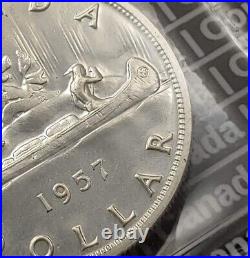 1957 Canada $1 Silver Dollar ICCS PL 65 SWL Pop 1 of 1! RARE! #coinsofcanada