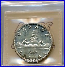 1957 Canada Silver Dollar Choice Uncirculated, ICCS MS 64 1957 Canada Silver Dollar Choice Uncirculated, ICCS MS 64