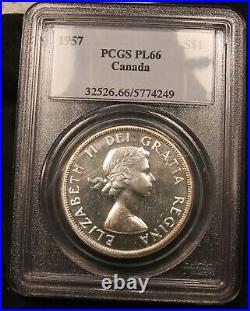 1957 Canada Silver Dollar PL66 PCGS. Low mintage date