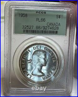 1958 $1 Canada Silver Dollar ELIZABETH II Dollar PCGS PL66