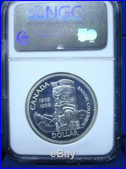 1958 $1 Canada Silver Dollar NGC PL67 ELIZABETH II Dollar BRILLIANT