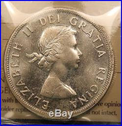 1958 Canada Silver Dollar ICCS MS-65 Gem Uncirculated! BC Commemotative Coin