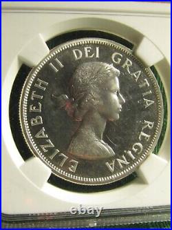 1958 Canada Silver Dollar. Ngc Pl-64 Cameo. Nice Coin