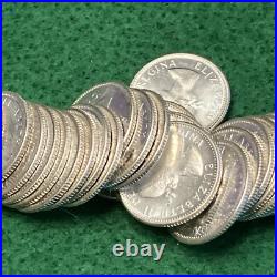 1958 Canada Silver Ten Cents Original Gem BU Roll of 50 Coins 1958 Canada Silver Ten Cents Original Gem BU Roll of 50 Coins