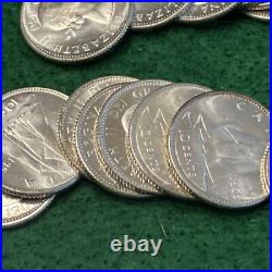 1958 Canada Silver Ten Cents Original Gem BU Roll of 50 Coins 1958 Canada Silver Ten Cents Original Gem BU Roll of 50 Coins