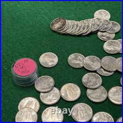 1958 Canada Silver Ten Cents Original Gem BU Roll of 50 Coins 1958 Canada Silver Ten Cents Original Gem BU Roll of 50 Coins