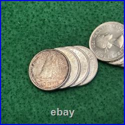 1958 Canada Silver Ten Cents Original Gem BU Roll of 50 Coins 1958 Canada Silver Ten Cents Original Gem BU Roll of 50 Coins
