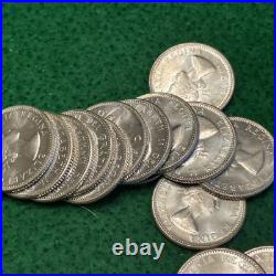 1958 Canada Silver Ten Cents Original Gem BU Roll of 50 Coins 1958 Canada Silver Ten Cents Original Gem BU Roll of 50 Coins
