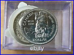 1958 Canada Totem Pole Commemorative Silver Dollar Roll of 20 AU-BU E0375