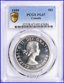 1959 PL-67 $1 Canada Silver Dollar Coin PCGS