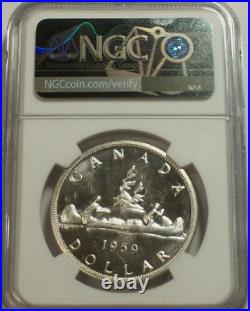 1959 S$1 Dollar Elizabeth II Canada Ngc Pl 66(semi-cam) Rarity R5 High Grades 1959 S$1 Dollar Elizabeth II Canada Ngc Pl 66(semi-cam) Rarity R5 High Grades