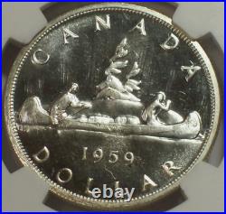 1959 S$1 Dollar Elizabeth II Canada Ngc Pl 66(semi-cam) Rarity R5 High Grades 1959 S$1 Dollar Elizabeth II Canada Ngc Pl 66(semi-cam) Rarity R5 High Grades