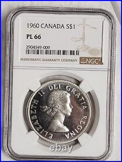 1960 Canada $1 Silver coin A Voyageur NGC Rated PL 66