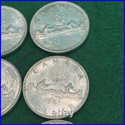 1961 Rare Roll Of Canada Silver Dollars