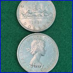 1961 Rare Roll Of Canada Silver Dollars