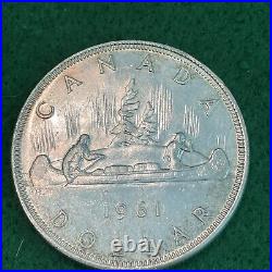 1961 Rare Roll Of Canada Silver Dollars