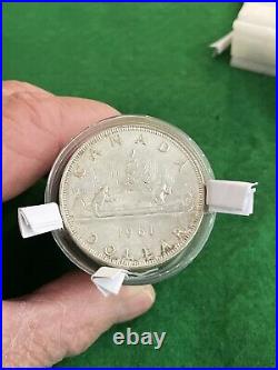 1961 Rare Roll Of Canada Silver Dollars