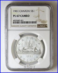1961 S$1 Canada Silver Dollar NGC PL 67 Cameo Top Pop