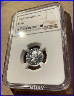 1962 CANADA 10 Cents NGC PL 67 Silver Only 2 In Higher Grades