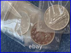 1962 Canada Silver Dollar Proof-Like lot of 5 coins in Cellophane B9310