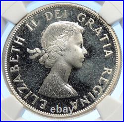1963 CANADA UK Elizabeth II Voyagers Proof-like Silver Dollar Coin NGC i106333