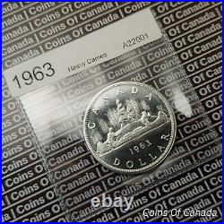 1963 Canada $1 Silver Dollar UNCIRCULATED Coin Heavy Cameo! WOW #coinsofcanada