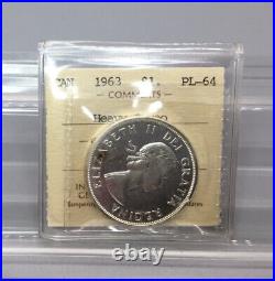 1963 Canada Silver Dollar ICCS PL 64 Heavy Cameo