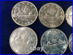 1963 Canada Silver Dollar Lot of 12 Uncirculated Coins E1411