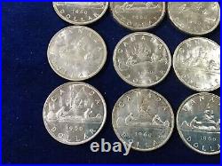 1963 Canada Silver Dollar Lot of 12 Uncirculated Coins E1411