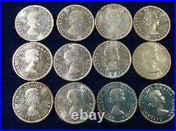 1963 Canada Silver Dollar Lot of 12 Uncirculated Coins E1411