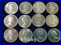 1963 Canada Silver Dollar Lot of 12 Uncirculated Coins E1411