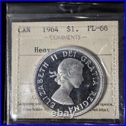 1964 $1 Heavy Cameo Canada Silver Dollar ICCS PL66 Confederation Dollar