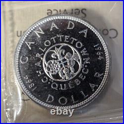 1964 $1 Heavy Cameo Canada Silver Dollar ICCS PL66 Confederation Dollar