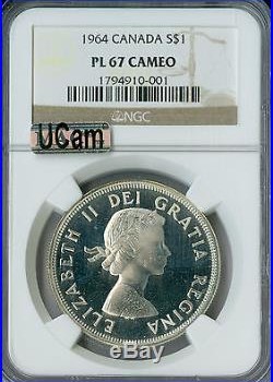 1964 Canada Silver Dollar Ngc Mac Pl 67 Ucam Finest Rare Spotless