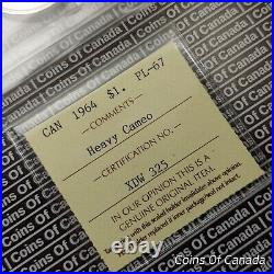 1964 Canada $1 Silver Dollar ICCS PL 67 Heavy Cameo Top Pop #coinsofcanada